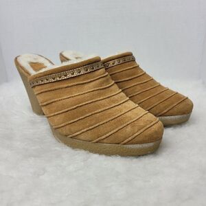 Cole Haan Womens Clog Shoe Size 9 D20787 Suede Devon Mules Heel